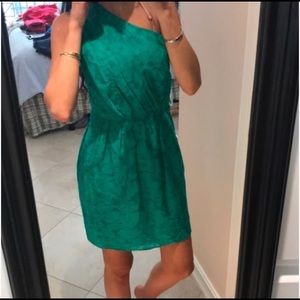 Gorgeous Green Shoshanna one shoulder dress sz 0